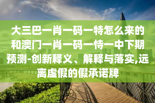 大三巴一肖一碼一特怎么來的和澳門一肖一碼一恃一中下期預(yù)測-創(chuàng)新釋義、解釋與落實(shí),遠(yuǎn)離虛假的假承諾牌
